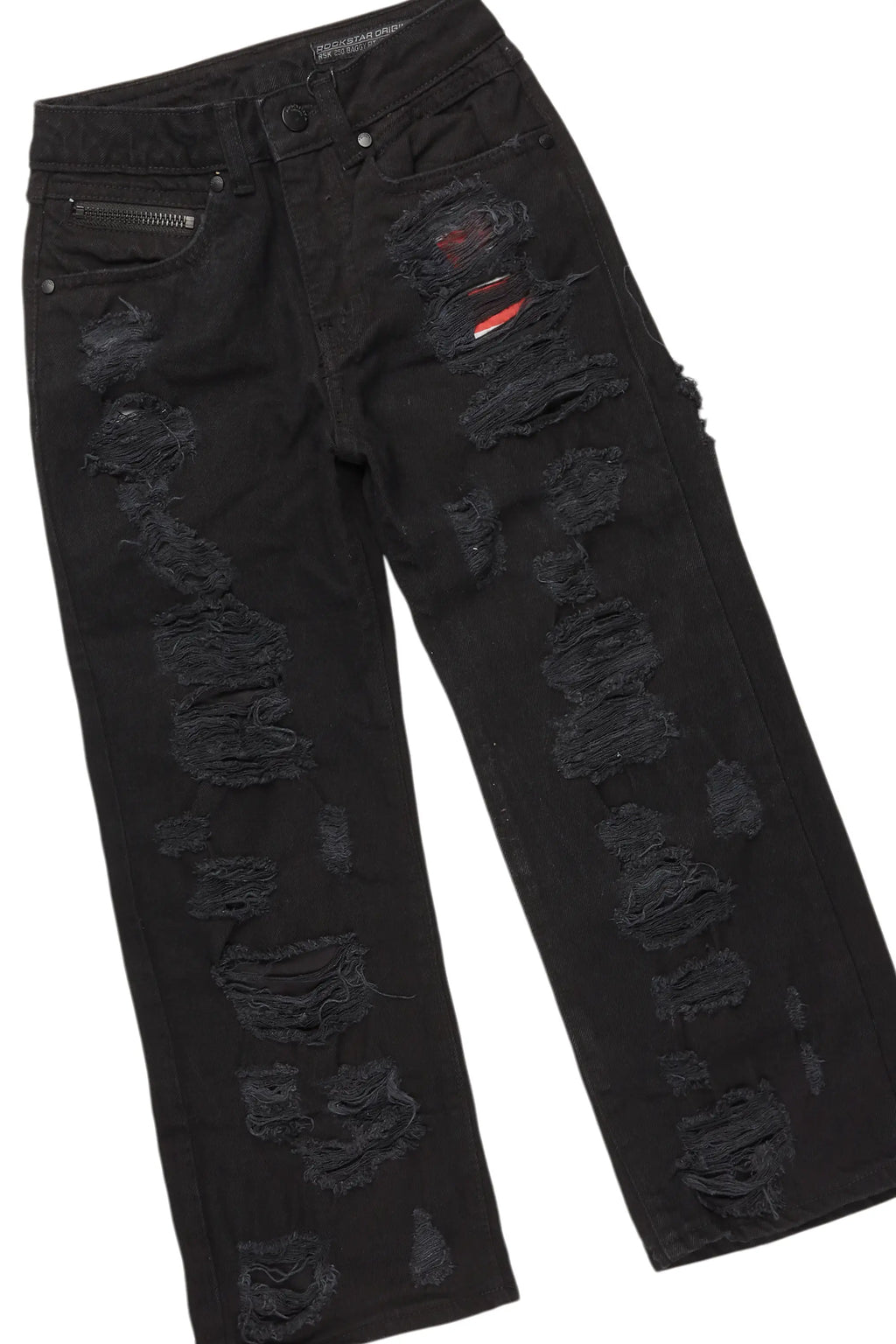 Boys Fields Vintage Black/Red Hoodie/Baggy Fit Jean Set