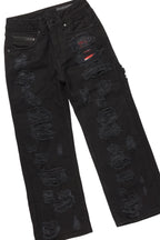 Boys Fields Vintage Black/Red Hoodie/Baggy Fit Jean Set