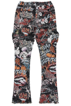 Jari Multi Stacked Tapestry Flare Jean