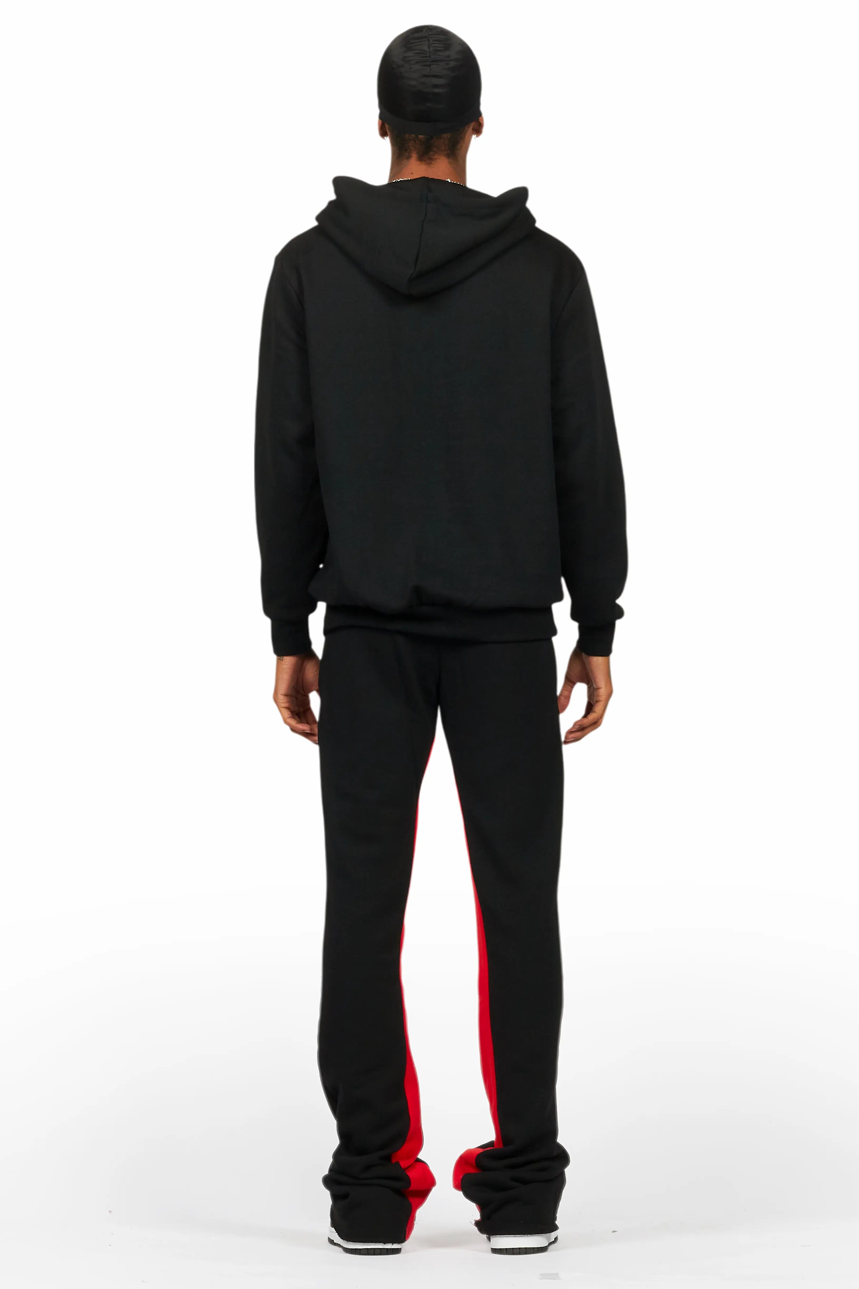 Basic Black/Red Hoodie/Baggy Track Pant Set
