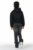 Boys Espen Black Stacked Flare Jean