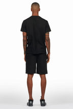 Sana Black/White T-Shirt Short Set