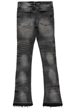 Petrus Grey Stacked Flare Jean