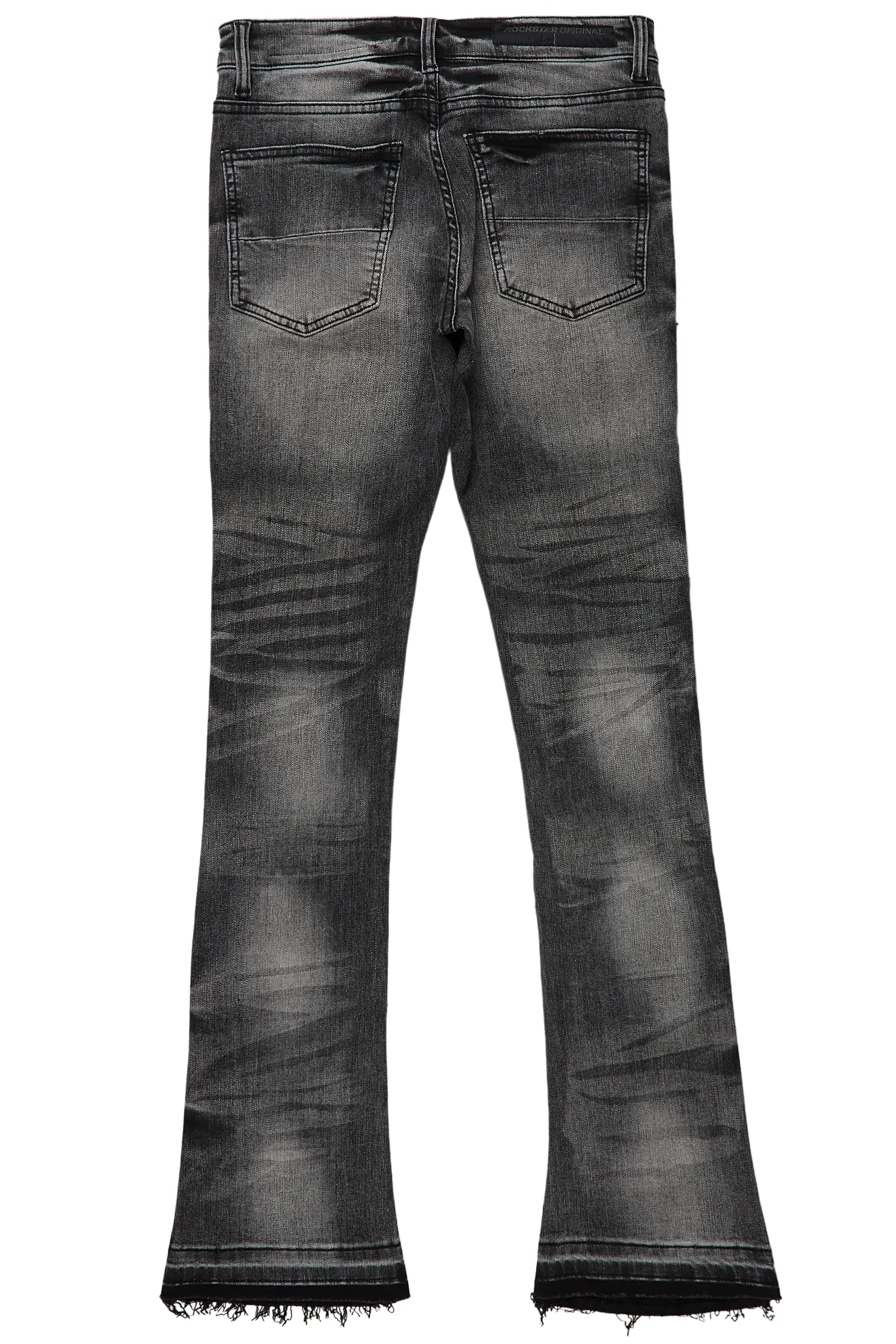 Petrus Grey Stacked Flare Jean