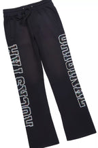 Ustin Black Rhinestone Hoodie Relaxed Track Set