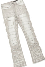 Ponce Black T-Shirt & Shake Grey Stacked Flare Jean Bundle