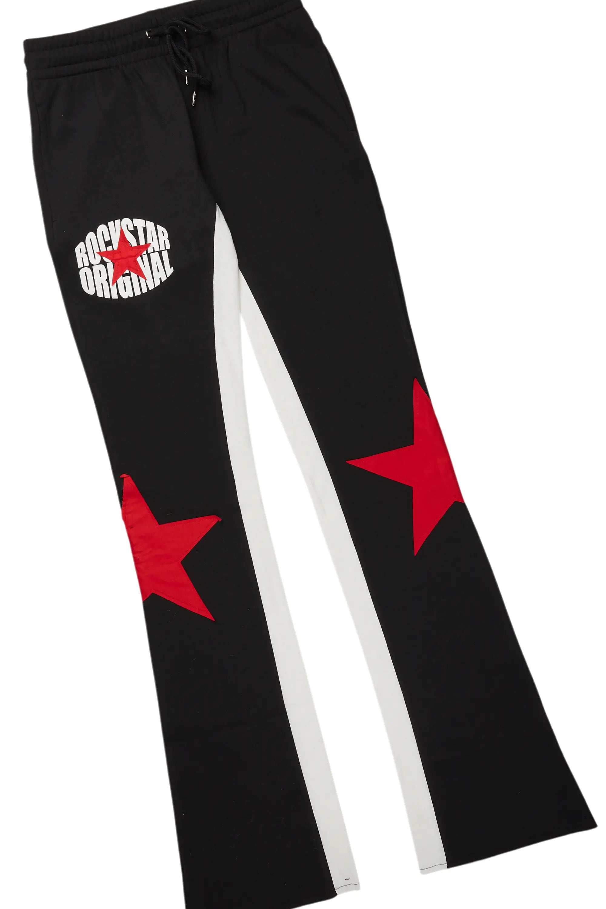 States Black/Red Baggy Stacked Hoodie Track Set