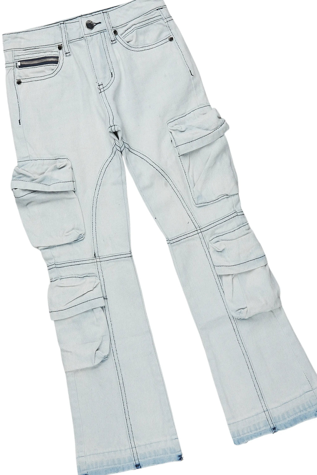 Boys Smitty Grey Hoodie/Stacked Flare Jean Set