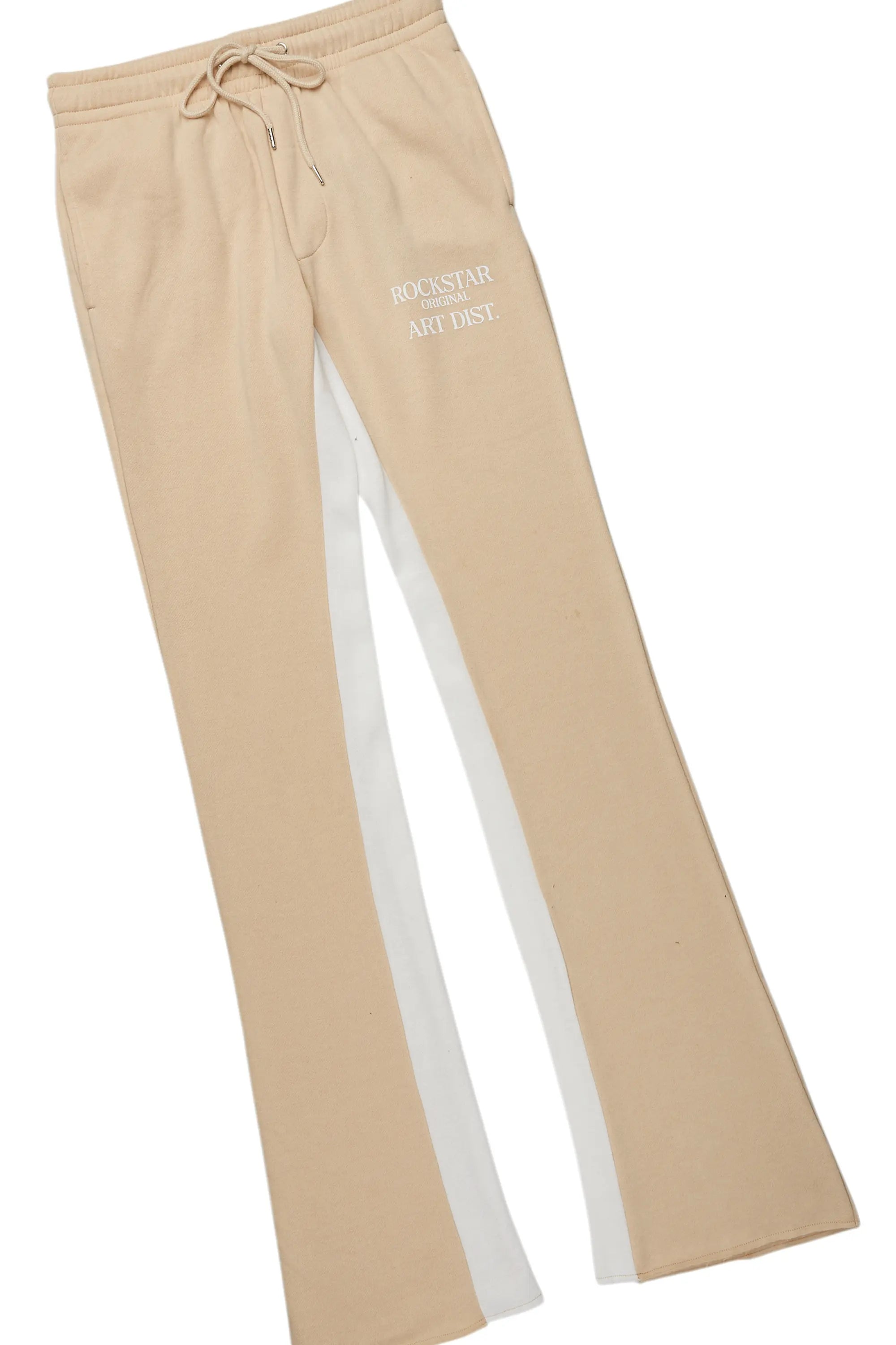 Briggs White/Beige Long Sleeve T-Shirt/Baggy Pant Set