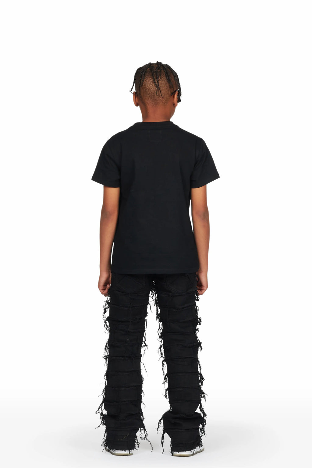 Boys Zytron Black T-Shirt/Stacked Flare Jean Set
