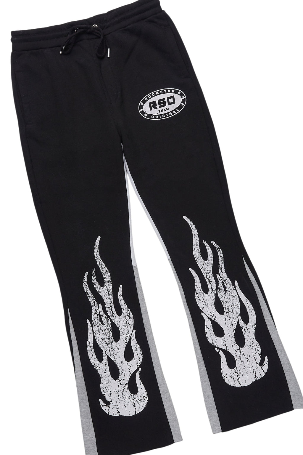 Boys Amos Black T-Shirt/Stacked Flare Track Set