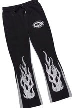 Boys Amos Black T-Shirt/Stacked Flare Track Set