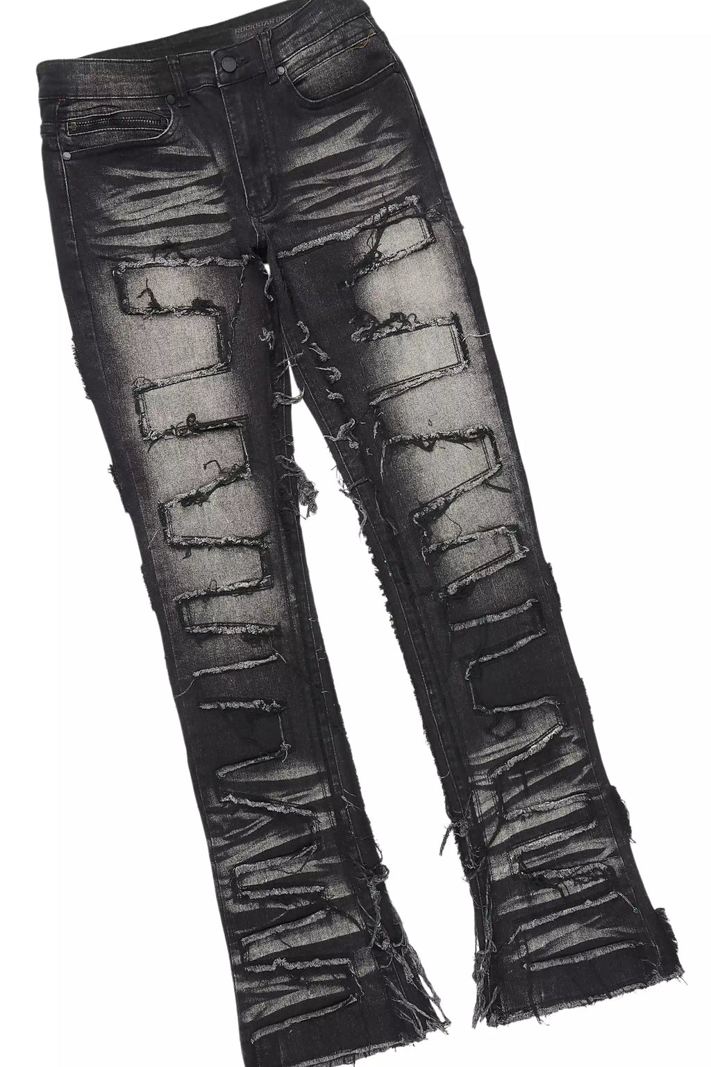 Waller Dark Grey Graphic T-Shirt/Stacked Flare Jean Bundle