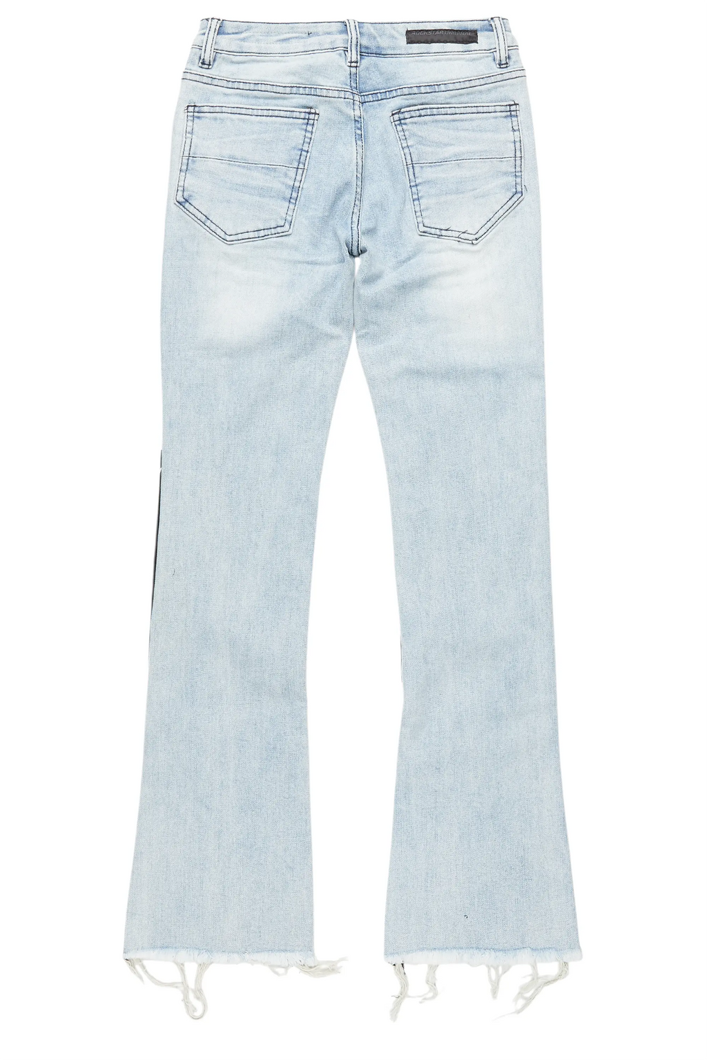 Boys Edgar Blue Patchwork Stacked Flare Jean