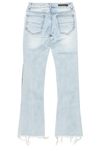 Boys Edgar Blue Patchwork Stacked Flare Jean