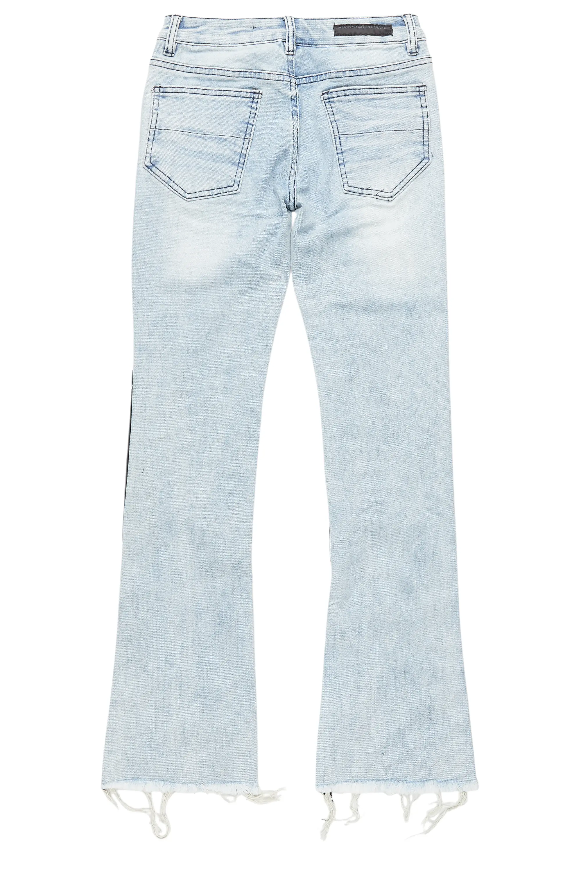 Boys Edgar Blue Patchwork Stacked Flare Jean