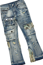 Boys All Seeing Eyes White T-Shirt/Stacked Flare Jean Set