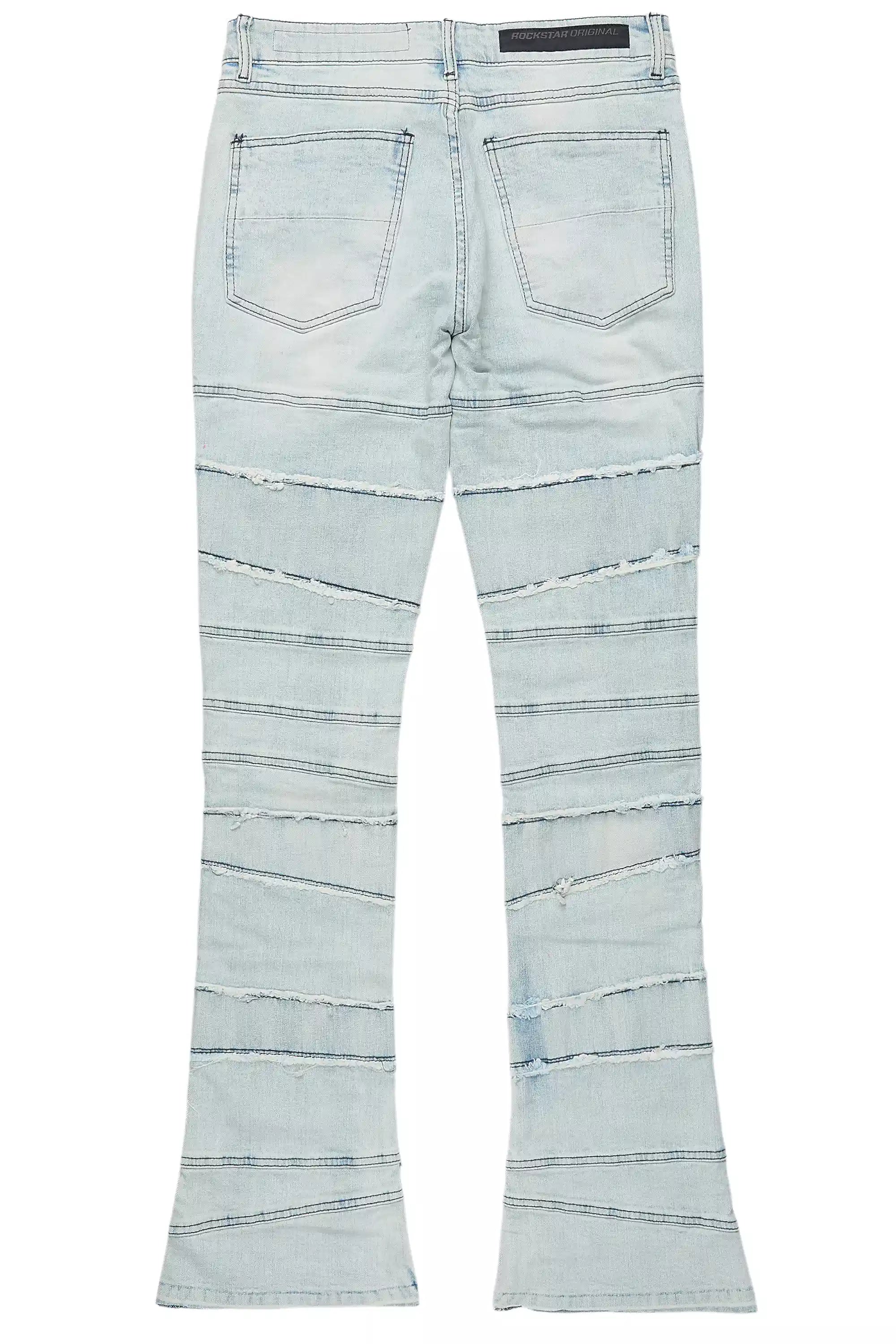 Franko Light Blue Stacked Flare Jean
