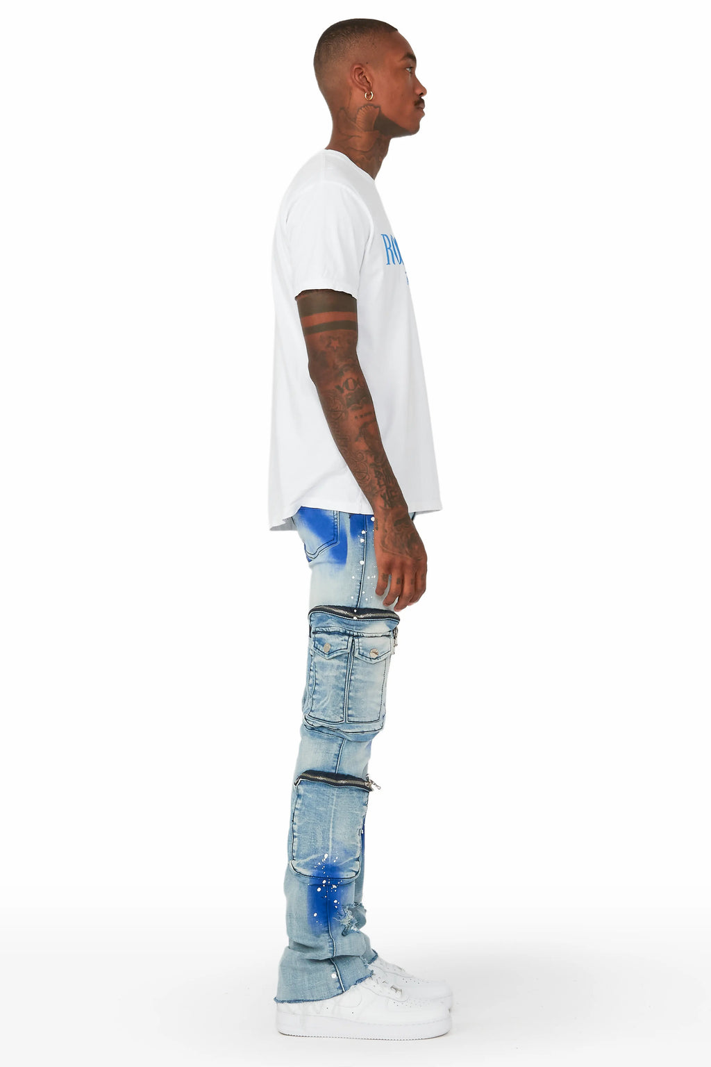 Dutton Blue/Royal Blue Super Stacked Flare Jean