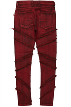 Ebrill Red Patchwork Skinny Fit Jean