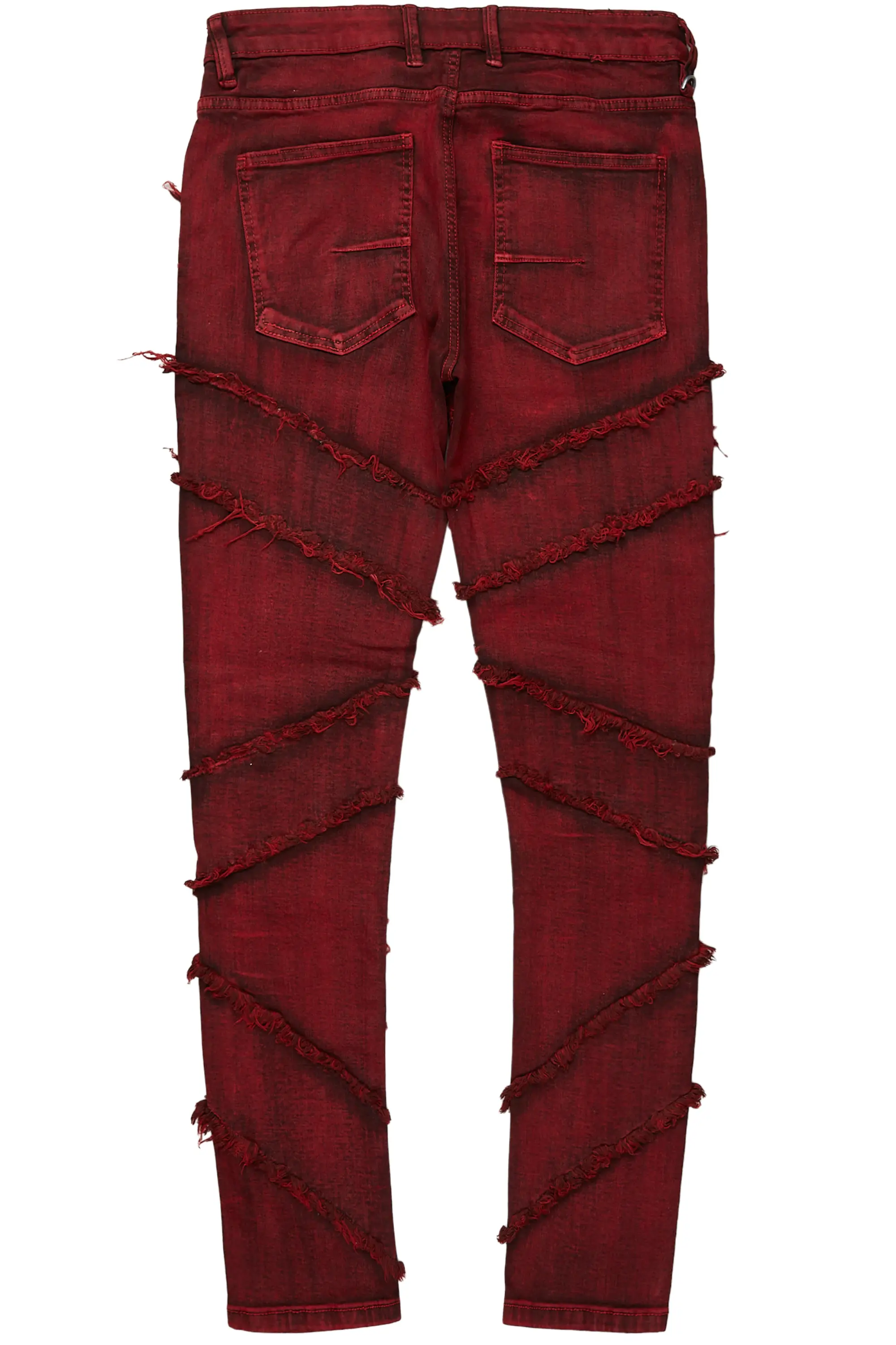 Ebrill Red Patchwork Skinny Fit Jean