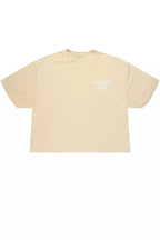Lake Beige/White Boxy Crop T-Shirt