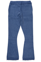 Keve Navy Knitted Mohair Flare Sweat Pant