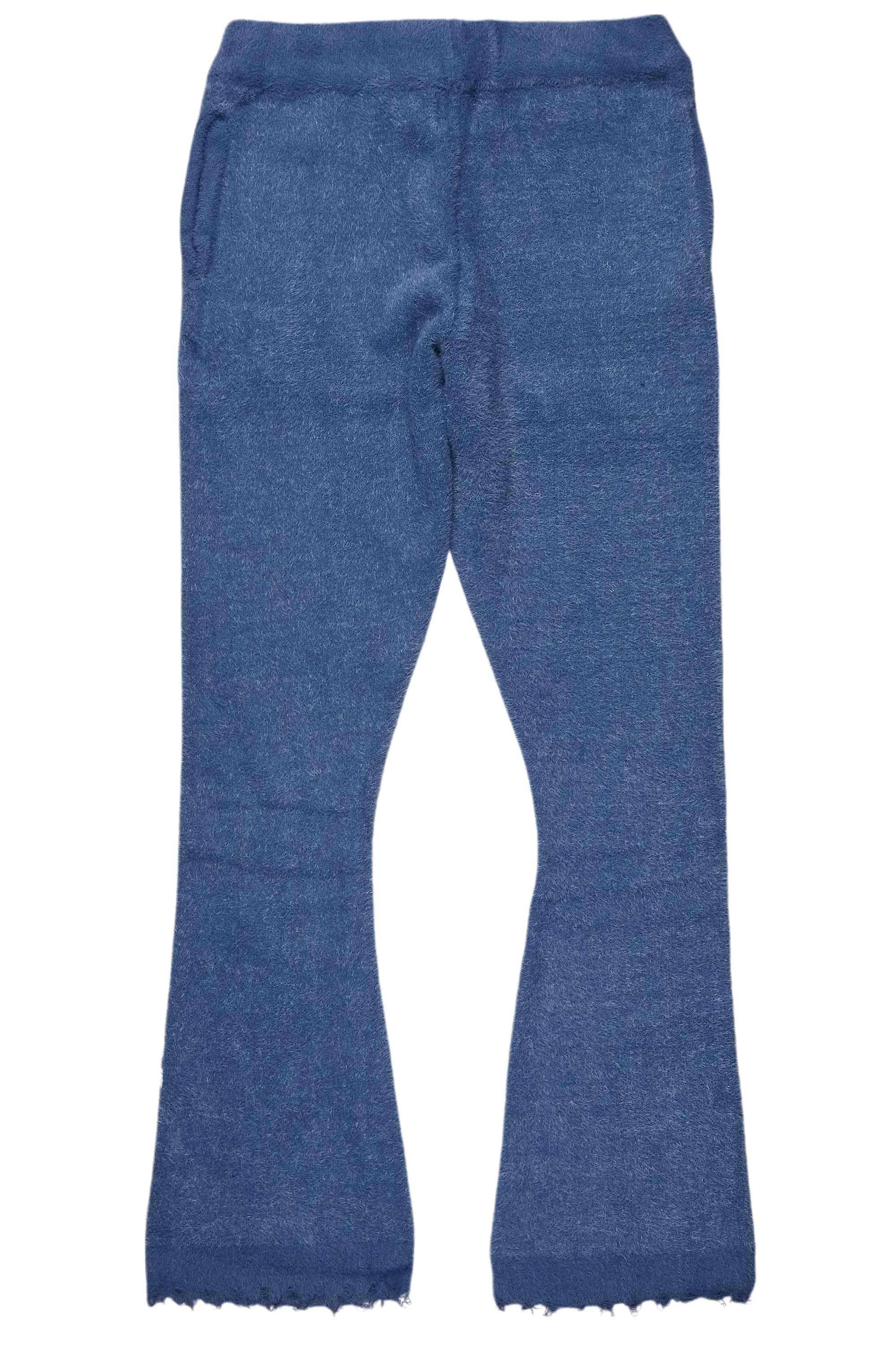 Keve Navy Knitted Mohair Flare Sweat Pant