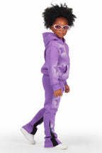 Girls Sophie Purple Stacked Pant Set