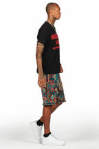 Tappy Black/Blue T-Shirt Short Set