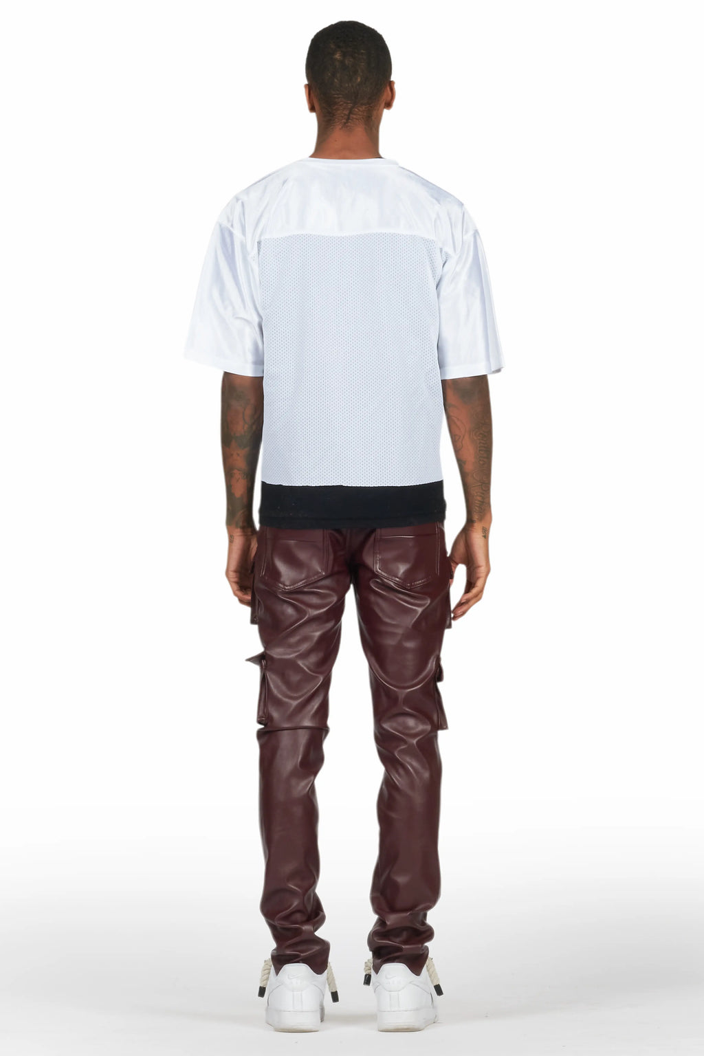 Kap Burgundy Skinny Faux Leather Fit Jean