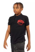 Boys Ruffo Black/Red Polo
