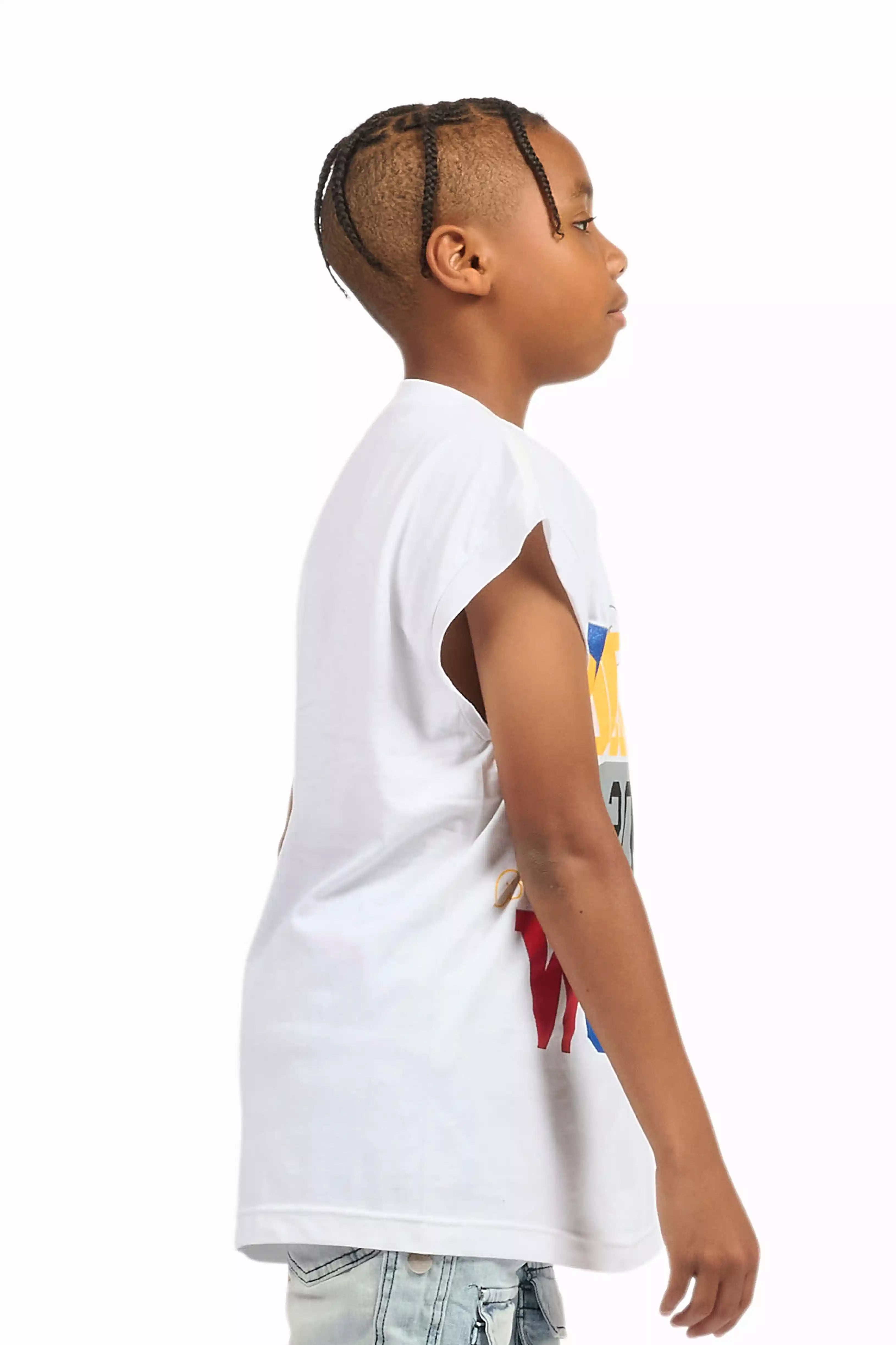 Boys Daria White/Multi Graphic Muscle T-Shirt