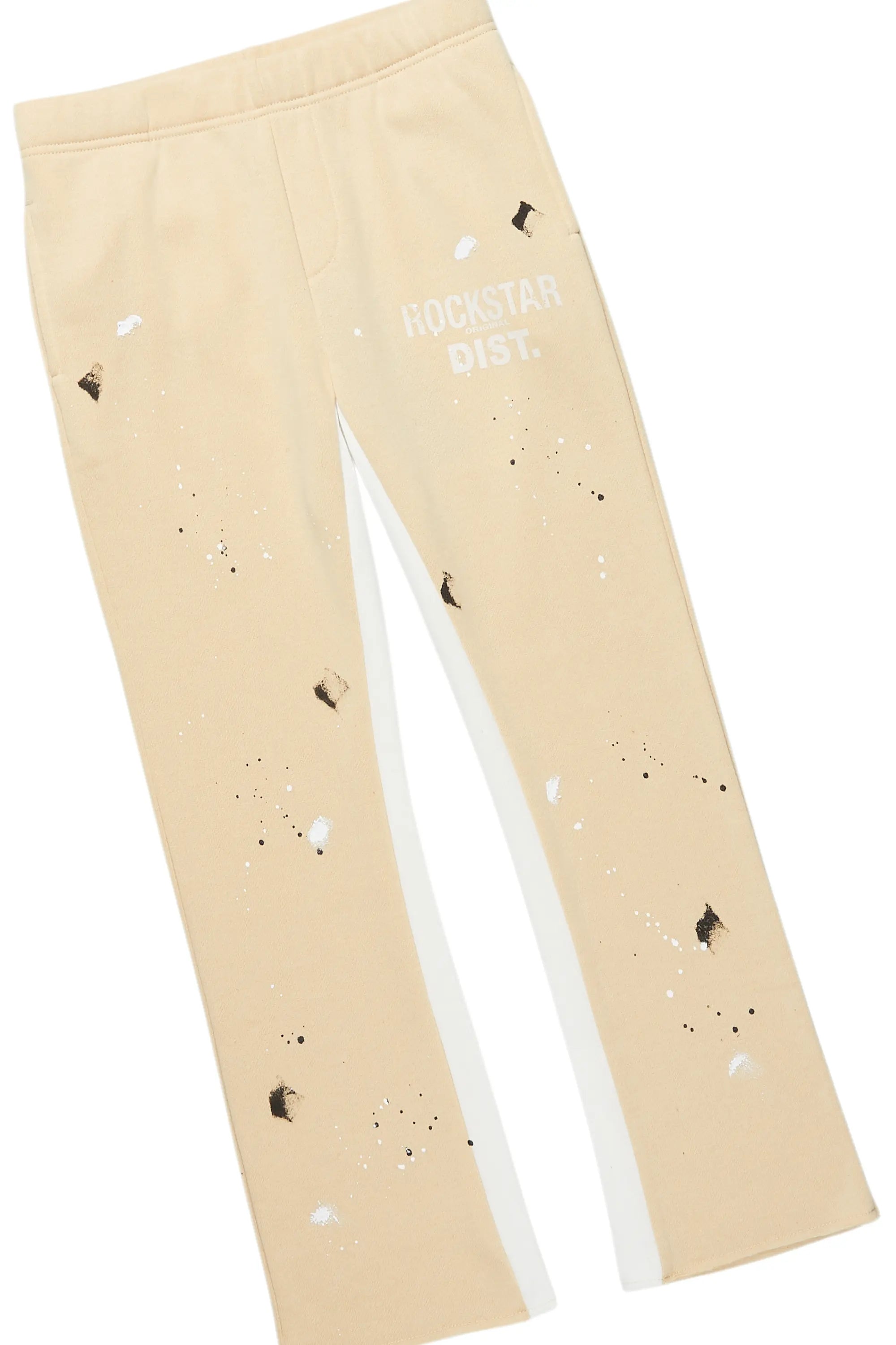 Boys Scottie Beige/White Baggy Stacked Track Set