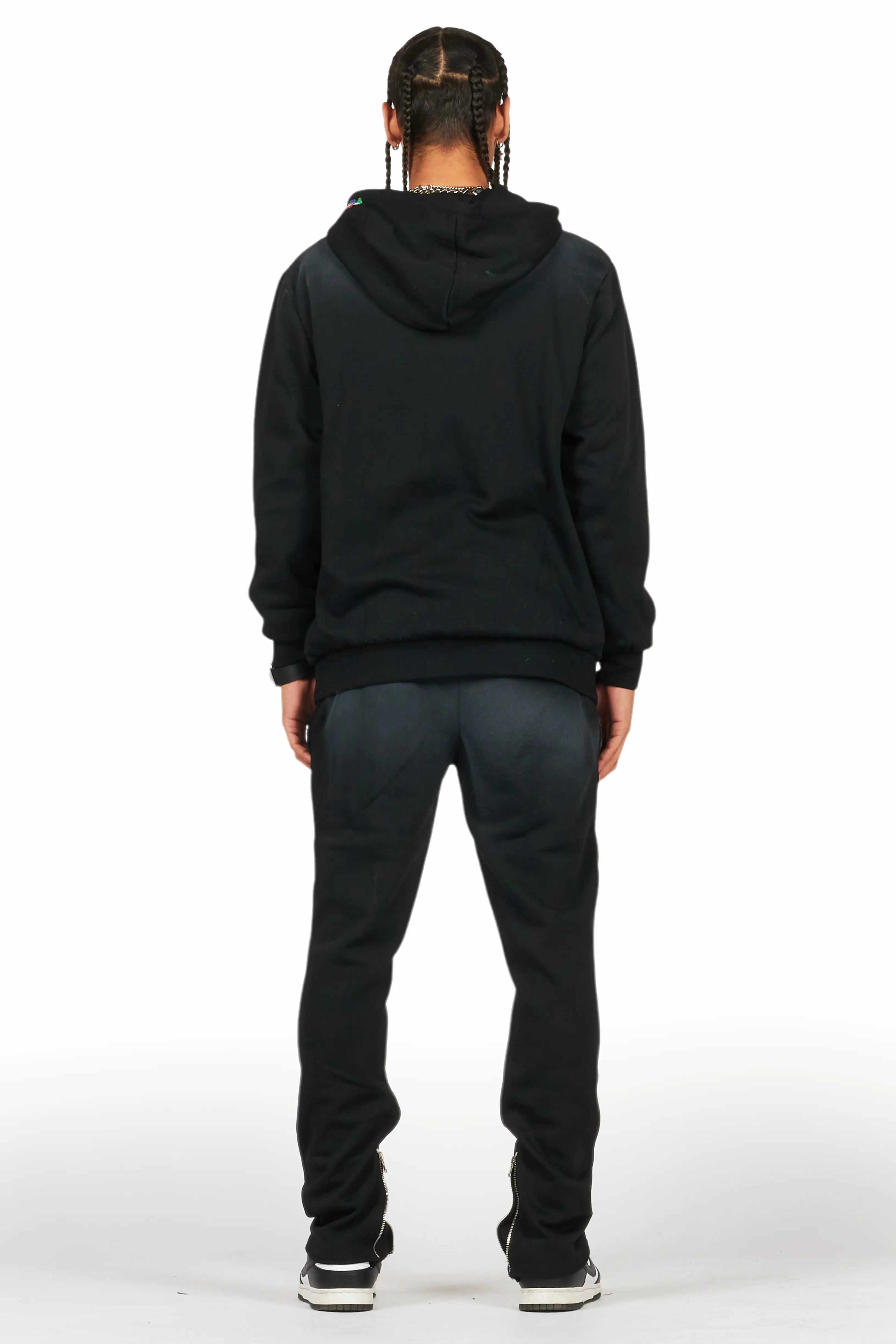 Rockstar Art Dist. Black Hoodie Slim Fit Track Set