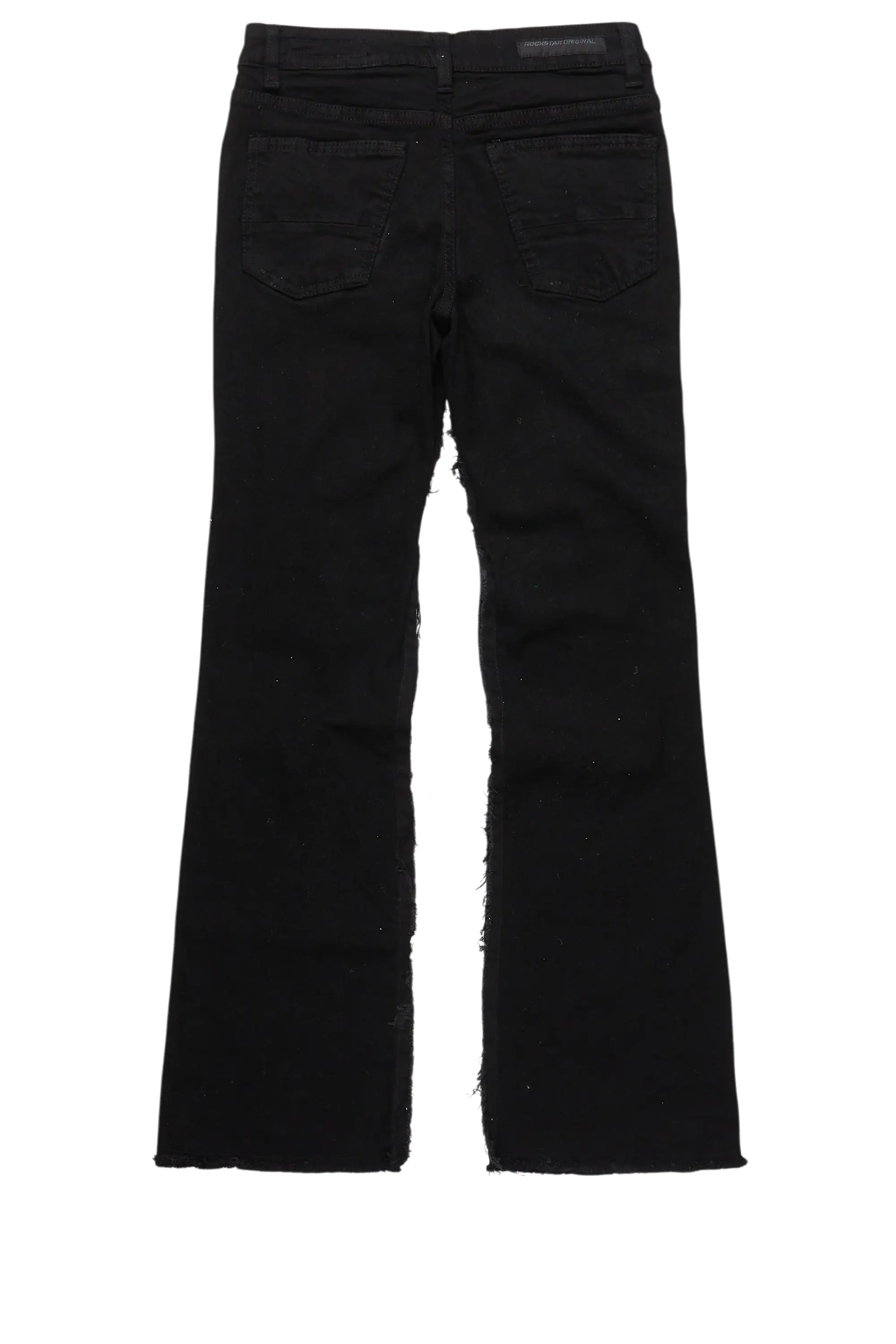 Boys Frasco Black Roller Paint Stacked Flare Jean