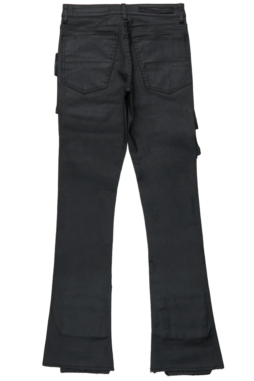 Zander Black Stacked Flare Cargo Jean