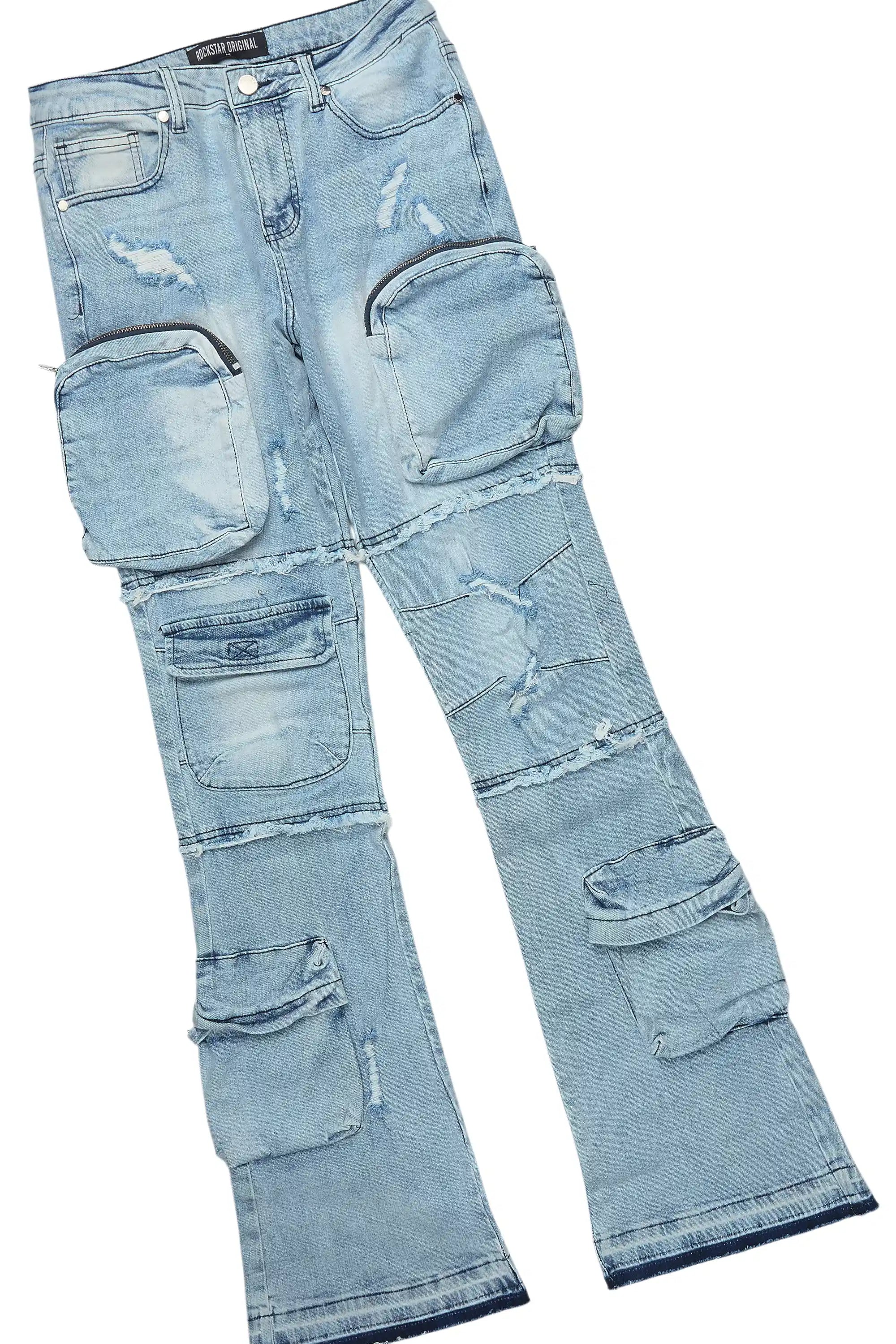 Terrina White Tee & Toniesha Light Wash Jean Set