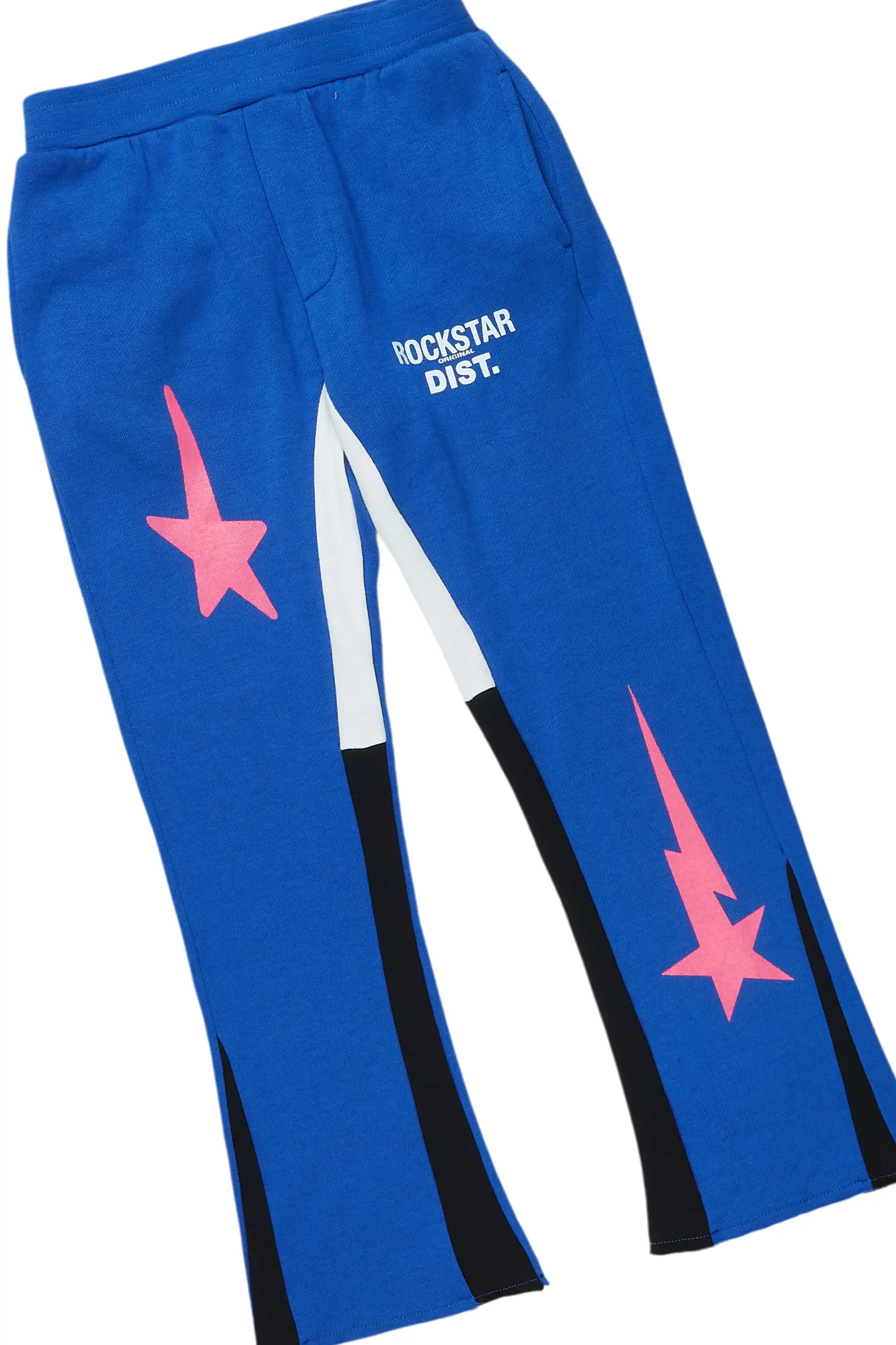 Girls Aria Royal Hoodie Stacked Flare Track Set