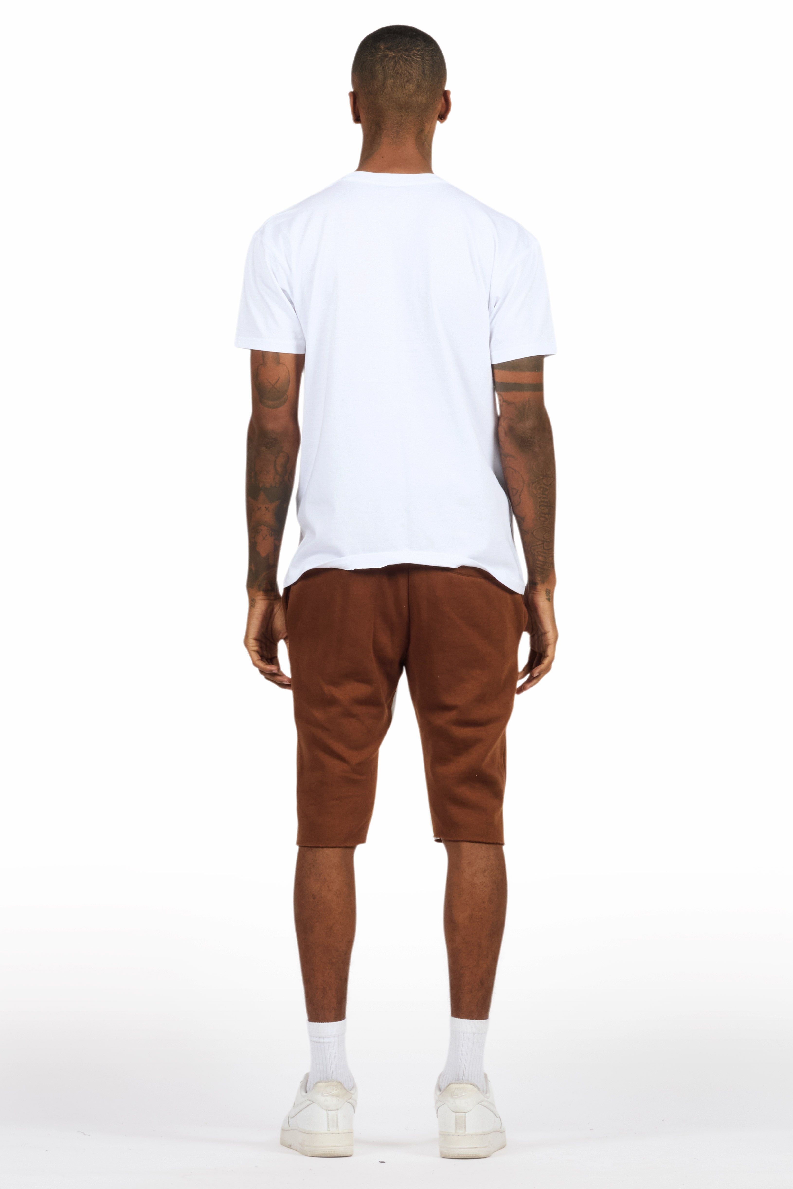 Sana White/Brown T-Shirt Short Set