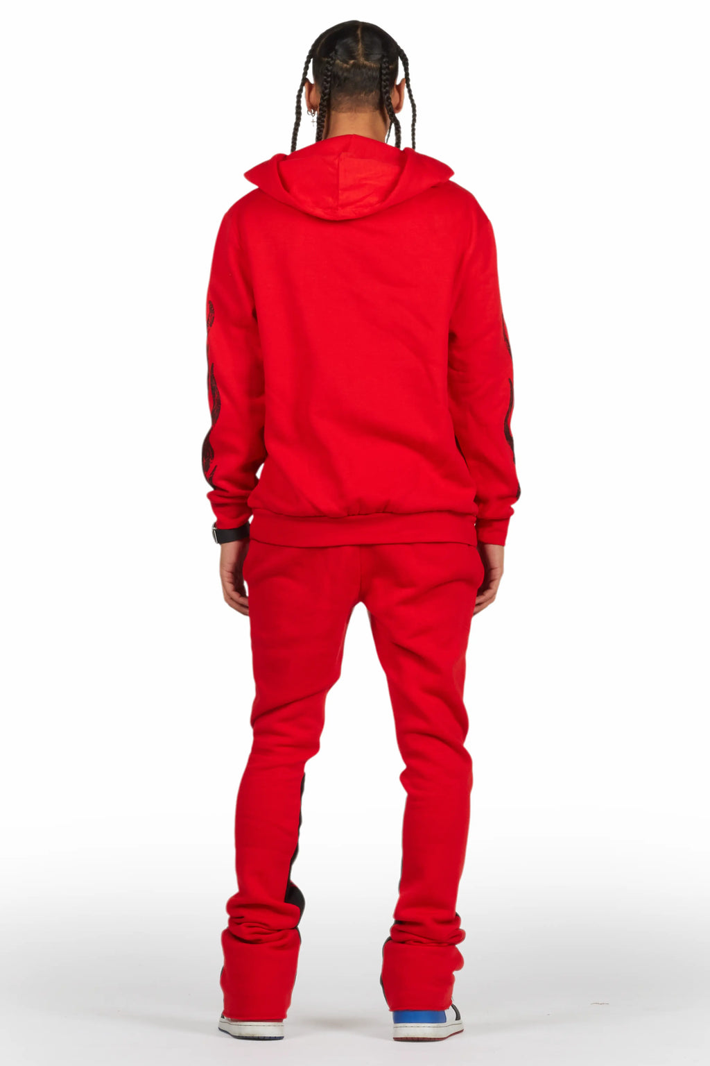 Amos Red Hoodie/Stacked Flare Track Set