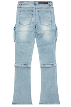 Jan Blue Stacked Flare Cargo Jean