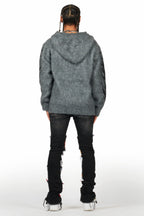 Savage Black/Red Patchwork Stacked Flare Jean