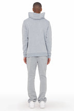 Scottie Grey/Black Paint Splatter Hoodie/Stacked Flare Pant Set