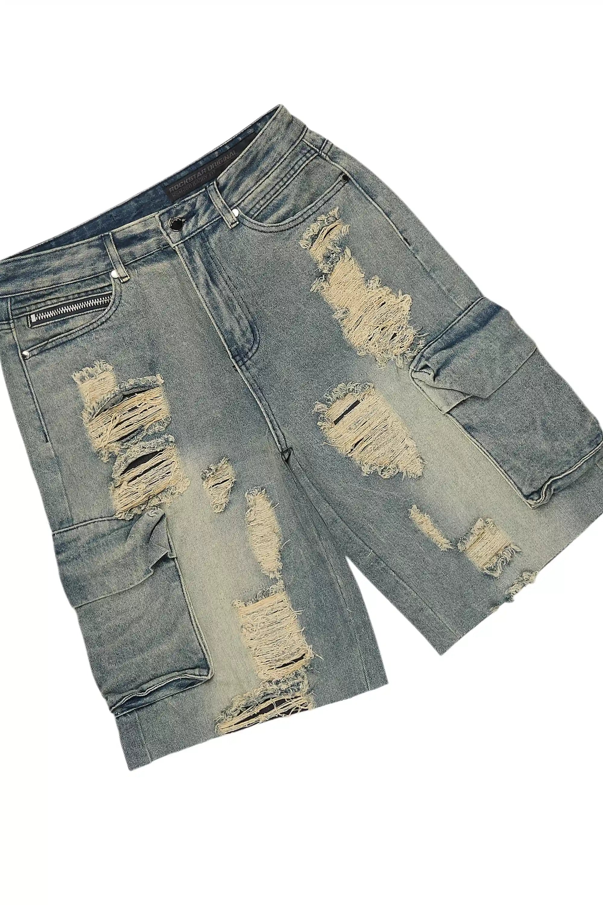 Janus White T-Shirt/Denim Short Set