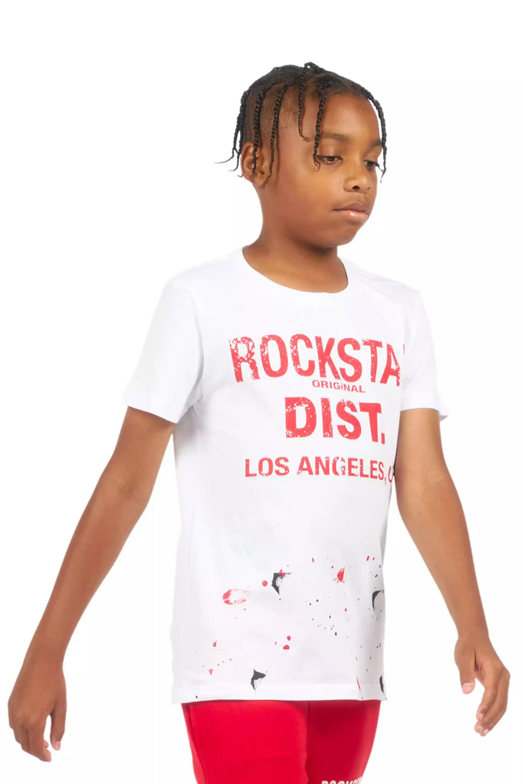 Boys Scottie White/Red Graphic T-Shirt