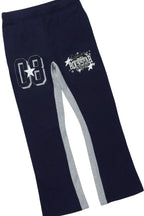 Boys Allstar White/Navy T-Shirt/Stacked Baggy Flare Pant Set