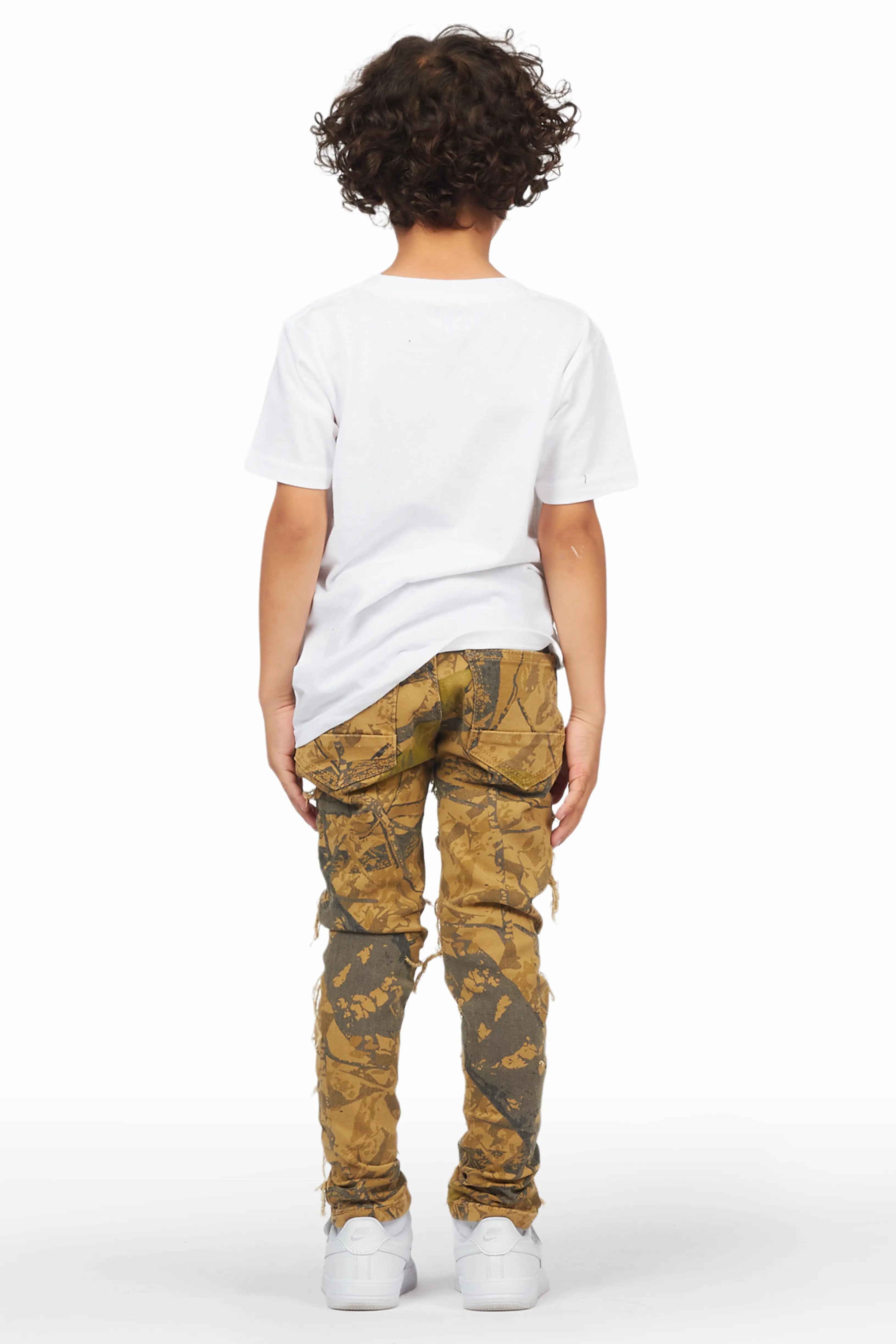 Boys Mahak Timber Camo Frayed Jeans