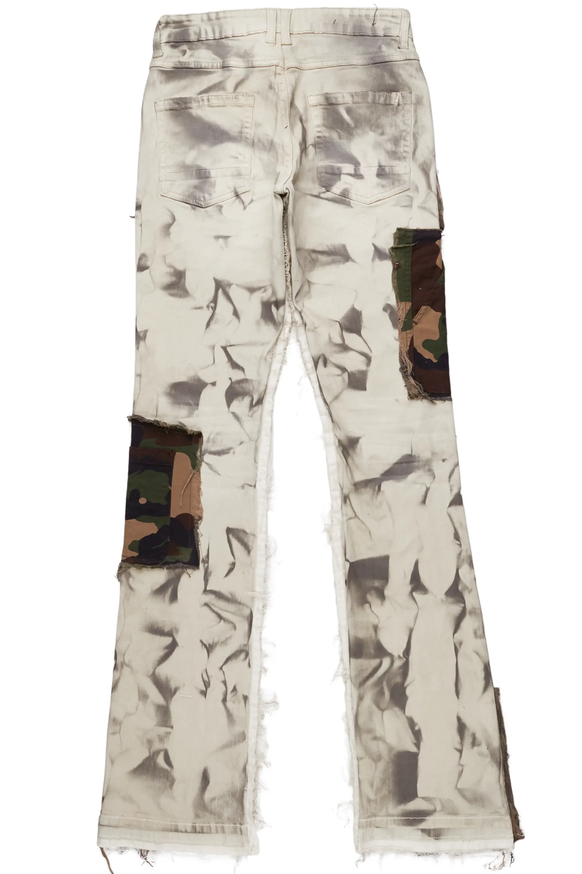 Chad Beige/Camo Patchwork Stacked Jean