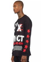 Addict Black/Red Long Sleeve Graphic T-Shirt